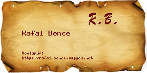 Rafai Bence névjegykártya